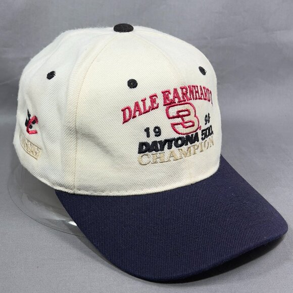 Vtg Dale Earnhardt #3 NASCAR Snapback Hat Chase Ivory Daytona 500 Champion Mens - Picture 1 of 12